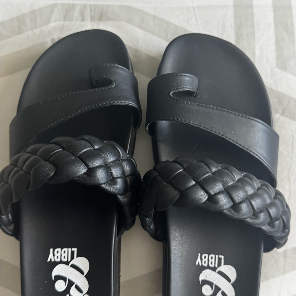 Sam & Libby Women’s Braided Black Sandals - Picture 2 of 4